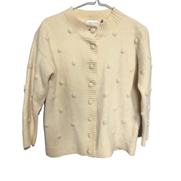 Vintage Hand Framed  Cream Cardigan M - Picture 1 of 5
